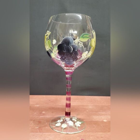 Vintage Home Essentials RED WINE Glasses Grapes 4 Glasses - Picture 6 of 7